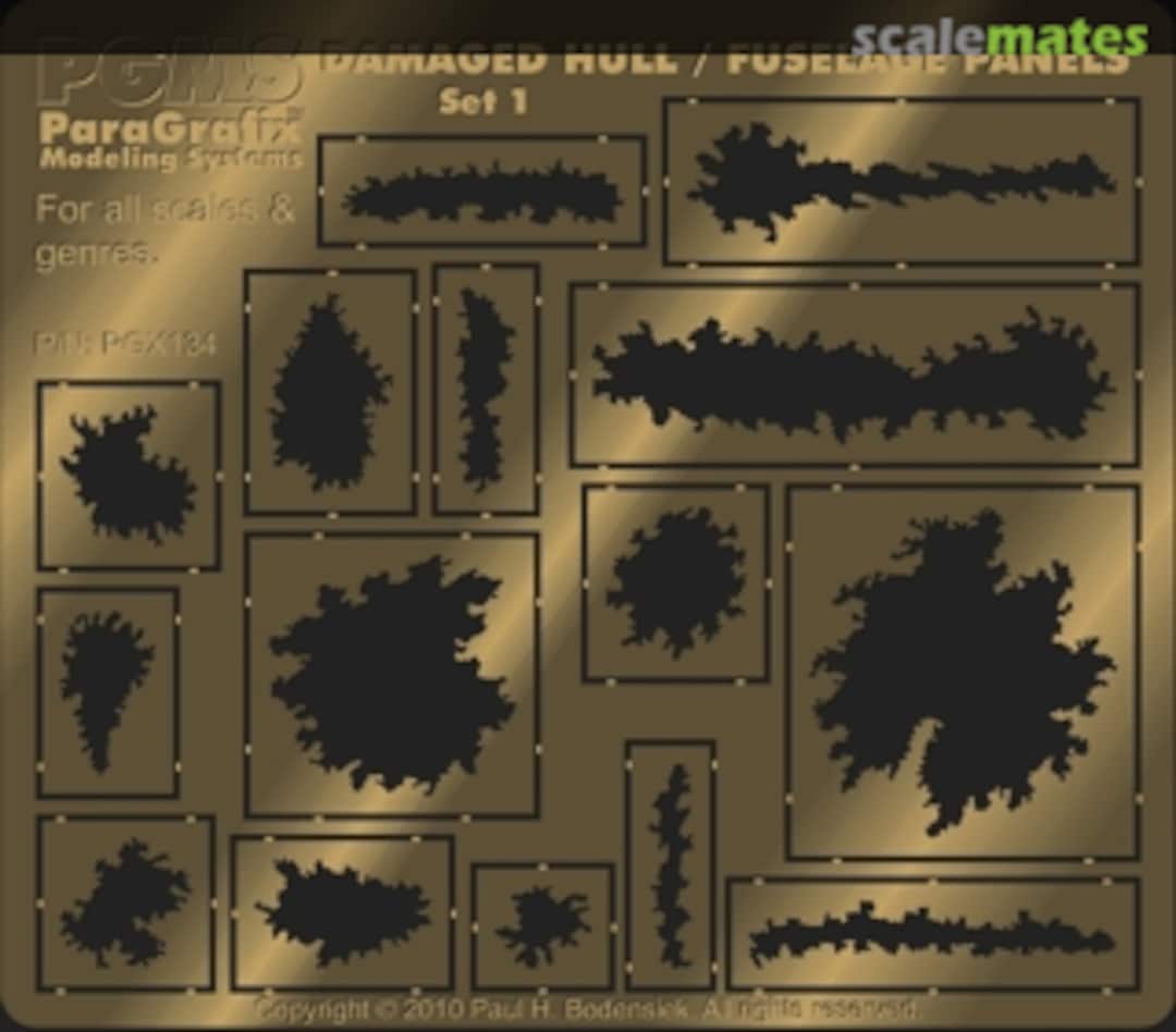 Boxart Various Sizes Damaged Hull, Fuselage Panels Photo-Etch Set (15 different) PGX134 ParaGrafix Modeling Systems Boxart Various Sizes Damaged Hull, Fuselage Panels Photo-Etch Set (15 different) PGX134 ParaGrafix Modeling Systems