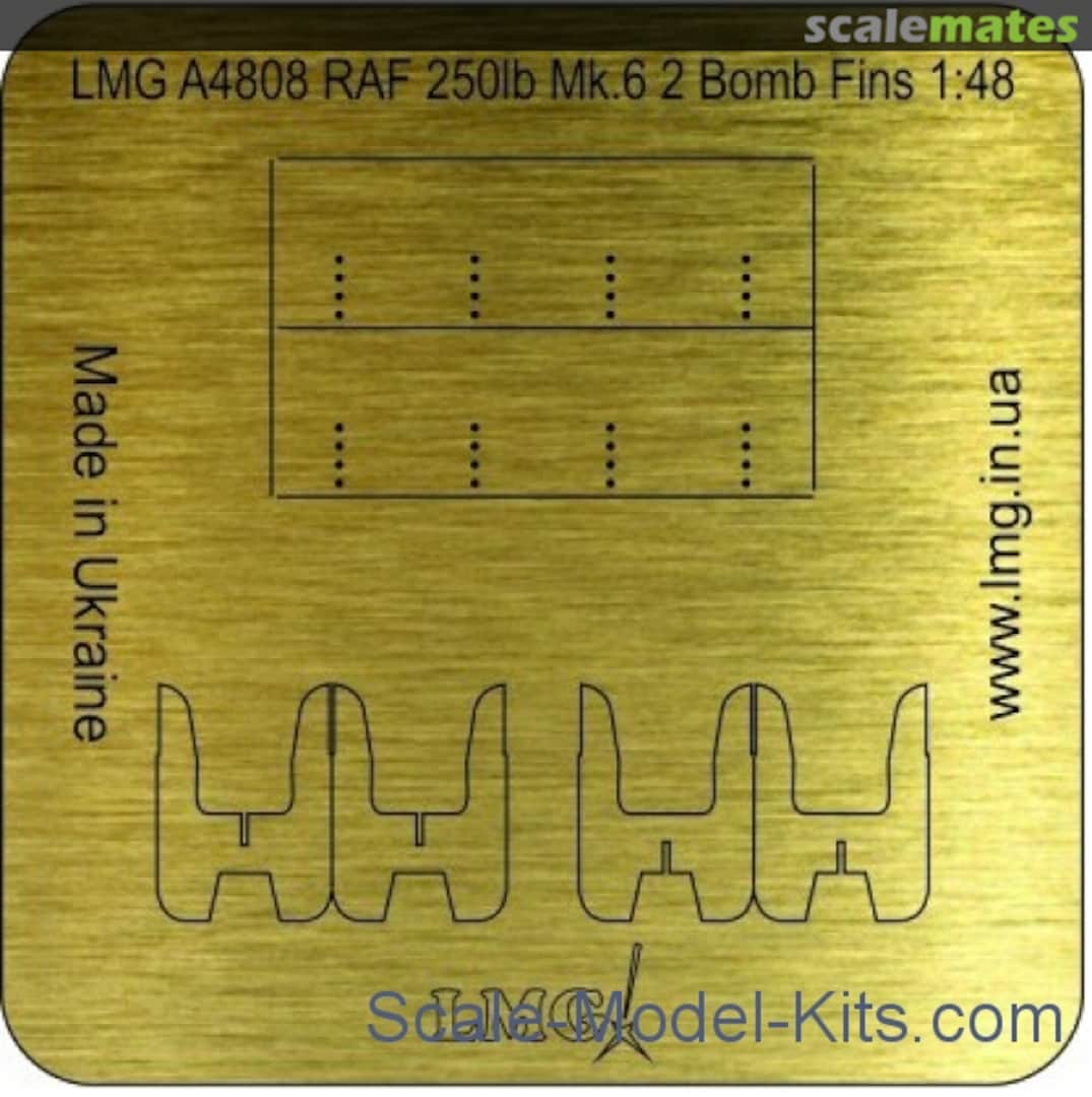 Boxart RAF Bomb Fins 250lb Mk.VI 2 pcs A4808 LMG Laser model graver Boxart RAF Bomb Fins 250lb Mk.VI 2 pcs A4808 LMG Laser model graver