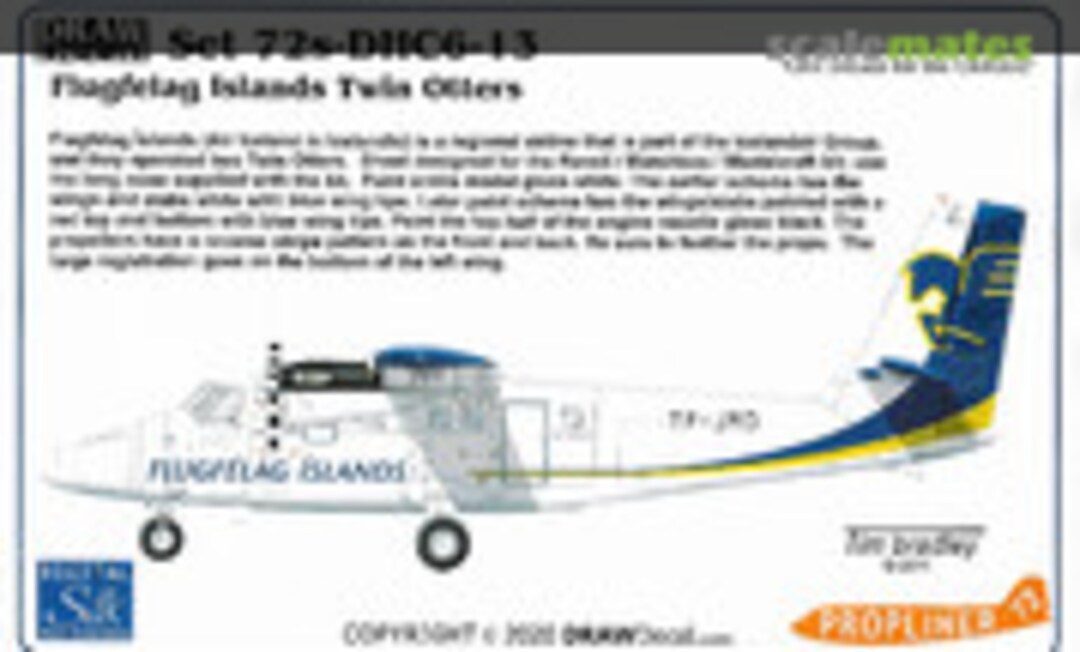 1:72 Flugfelag Islands Twin Otters (Draw Decal 72s-DHC6-13) 72s-DHC6-13