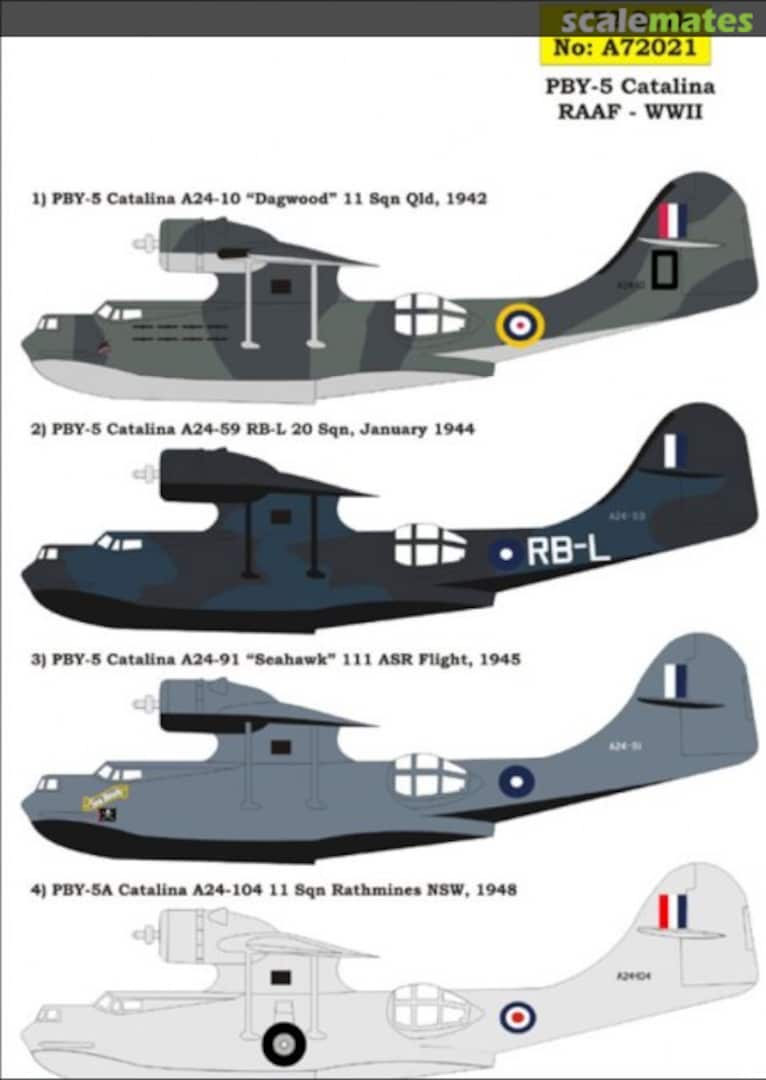 Boxart Consolidated PBY Catalina - RAAF WWII Decals 72021 Aussie Decals Boxart Consolidated PBY Catalina - RAAF WWII Decals 72021 Aussie Decals