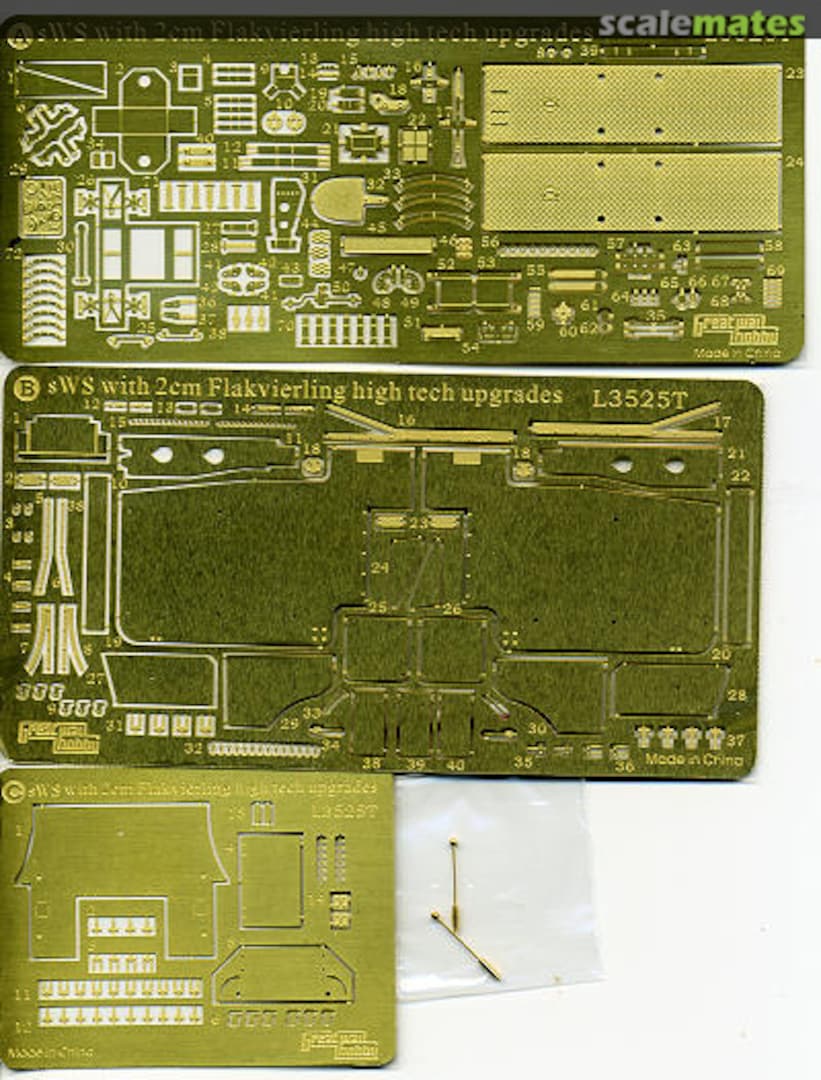 Boxart Upgrade Set for WWII German sWS with 2cm Flakvierling L3525T Great Wall Hobby
