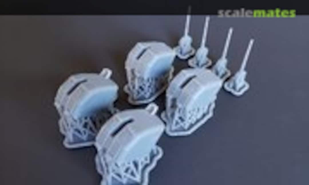 1:144 Sims, Benson and Gleaves class 5"/38 cal. Mk.30 Mounts (Model Monkey 144-5in38 Mk30-4) 144-5in38 Mk30-4