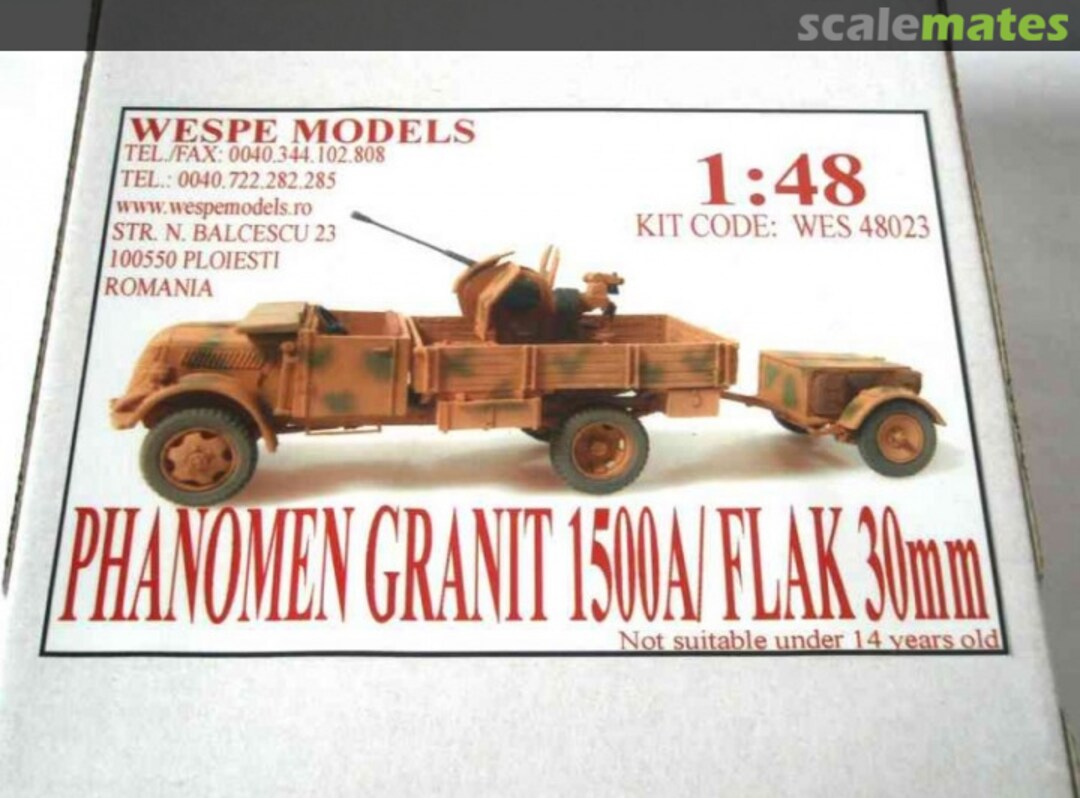 Boxart Phanomen Granit 1500A / Flak 30mm WES 48023 Wespe Models Boxart Phanomen Granit 1500A / Flak 30mm WES 48023 Wespe Models