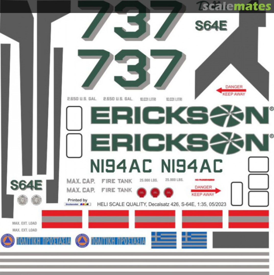 Boxart S-64E - Erickson - N194AC Decal 426 Heli Scale Quality Boxart S-64E - Erickson - N194AC Decal 426 Heli Scale Quality