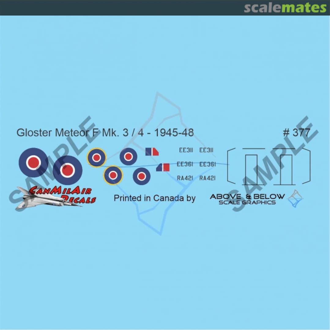 Boxart Gloster Meteor F Mk. 3/4 - 1945-1948 377 Above & Below Graphics Boxart Gloster Meteor F Mk. 3/4 - 1945-1948 377 Above & Below Graphics