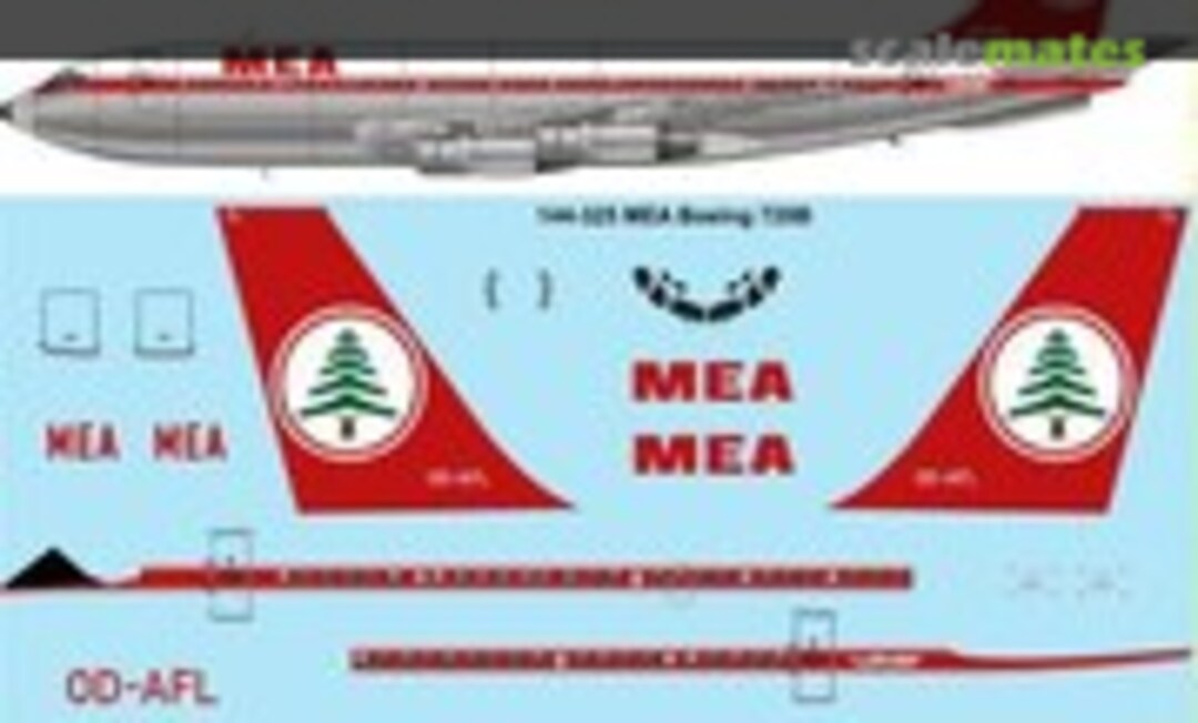 1:144 Boeing 720B Middle Eastern Airlines (MEA) (26 Decals 144-325)