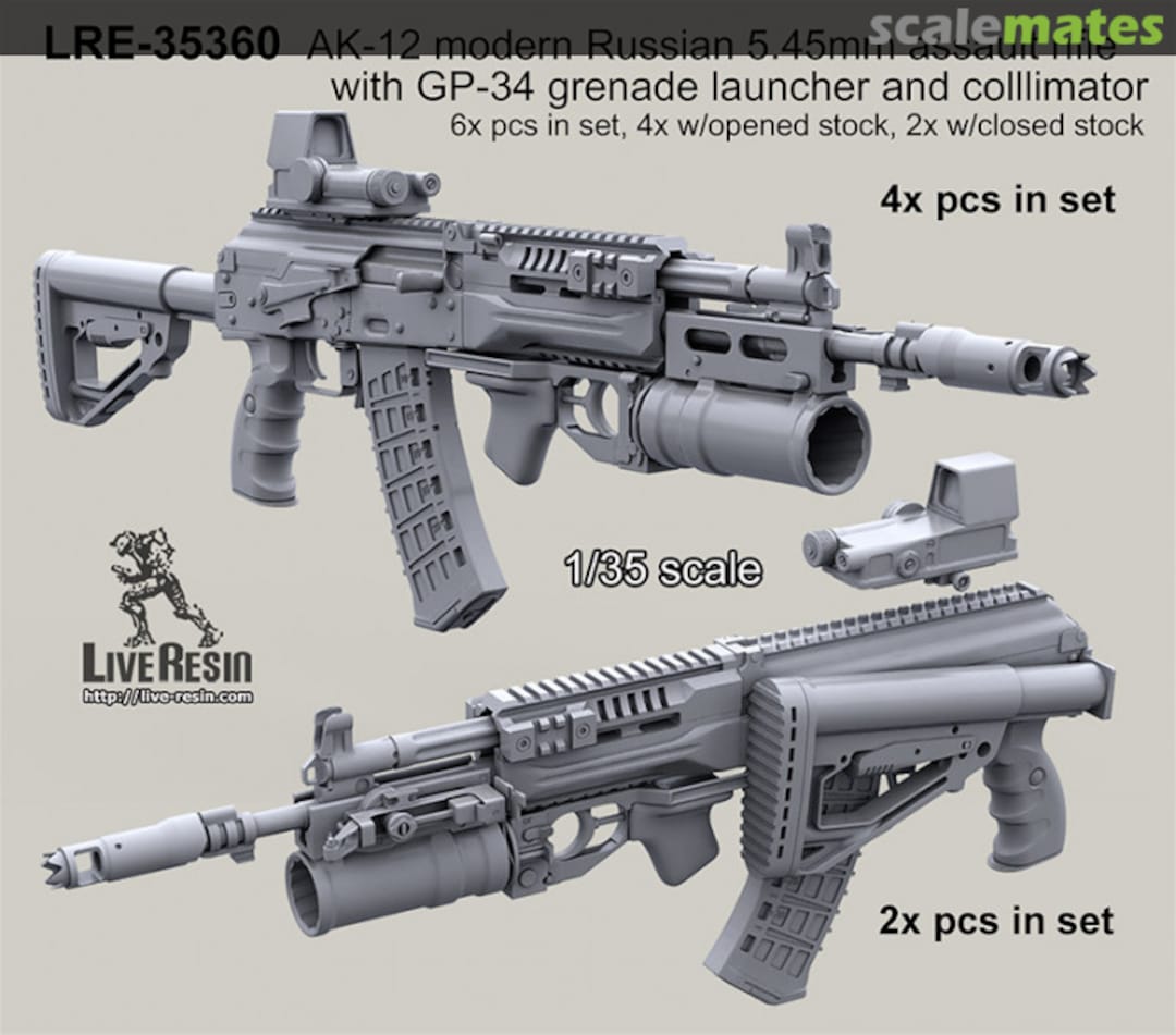 Boxart AK-12 modern Russian 5.45mm assault rifle LRE-35360 Live Resin Boxart AK-12 modern Russian 5.45mm assault rifle LRE-35360 Live Resin