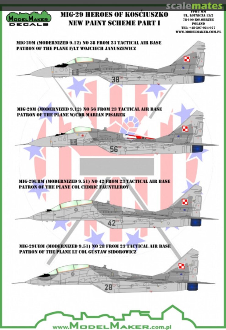 Boxart MiG-29 Heroes of Kościuszko new paint scheme part I D48087 ModelMaker Boxart MiG-29 Heroes of Kościuszko new paint scheme part I D48087 ModelMaker