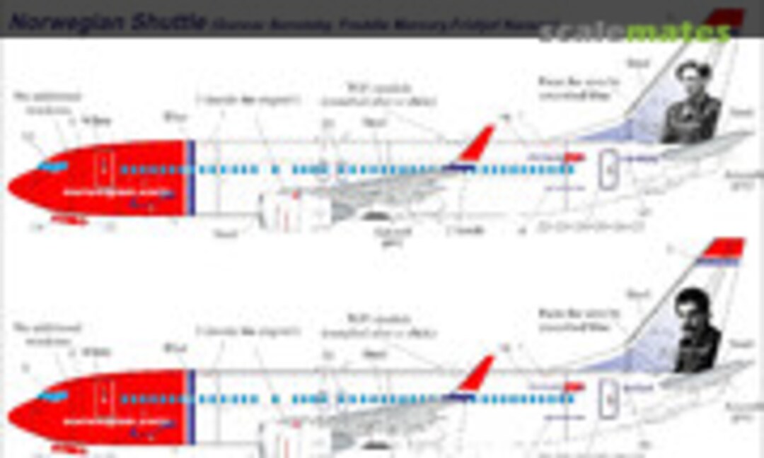 1:72 Boeing 737-800 Norwegian Shuttle (UpRise Decal URS723L) URS723L