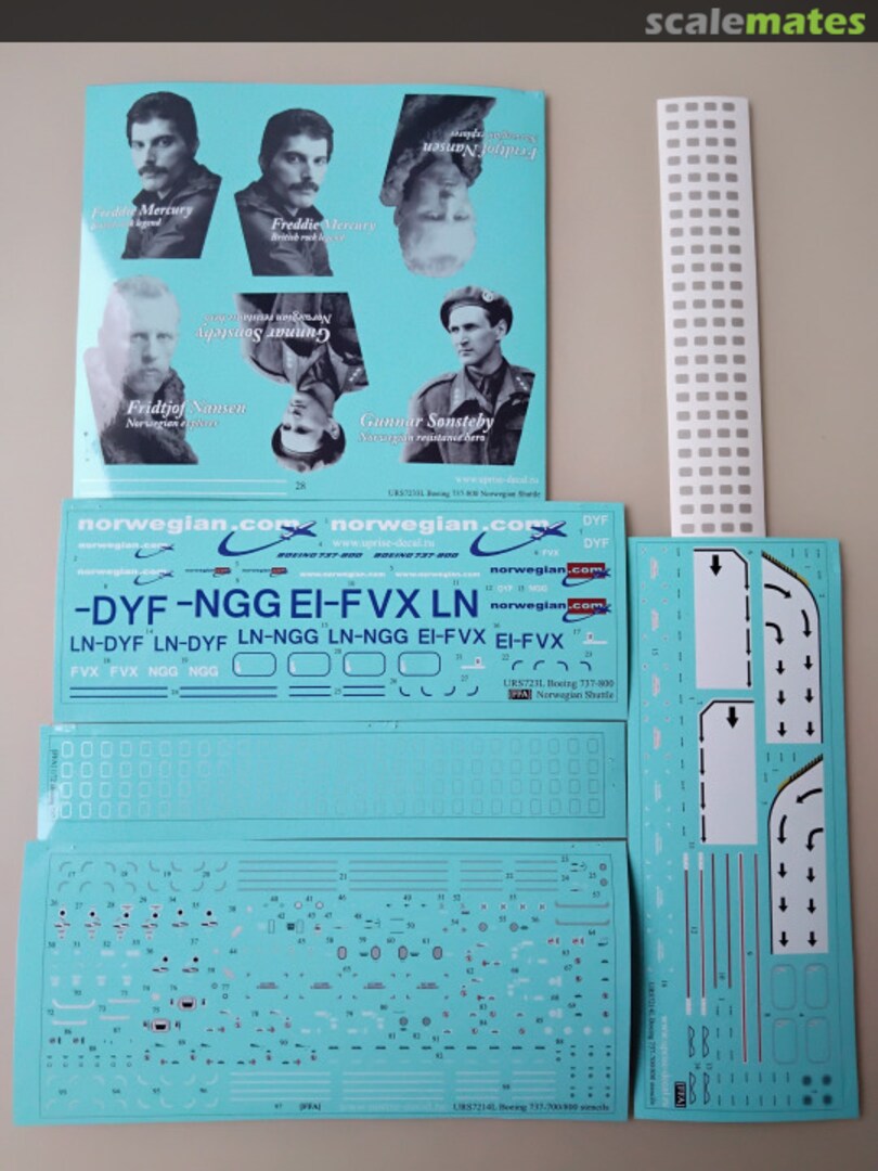 Contents Boeing 737-800 Norwegian Shuttle URS723L UpRise Decal
