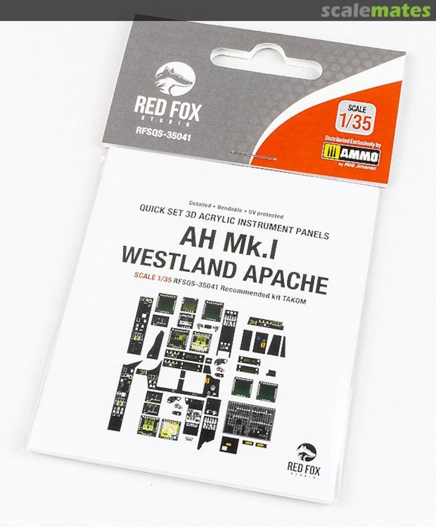 Boxart AH MK.1 Westland Apache interior 3D decals RFSQS-35041 Red Fox Studio
