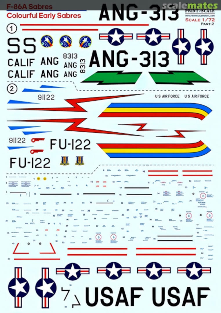 Boxart F-86A Sabres 72-531 Print Scale