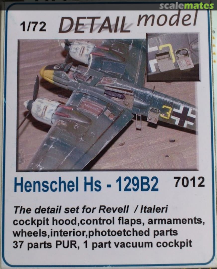 Boxart Henschel Hs 129 B2 7012 DETAIL model Boxart Henschel Hs 129 B2 7012 DETAIL model