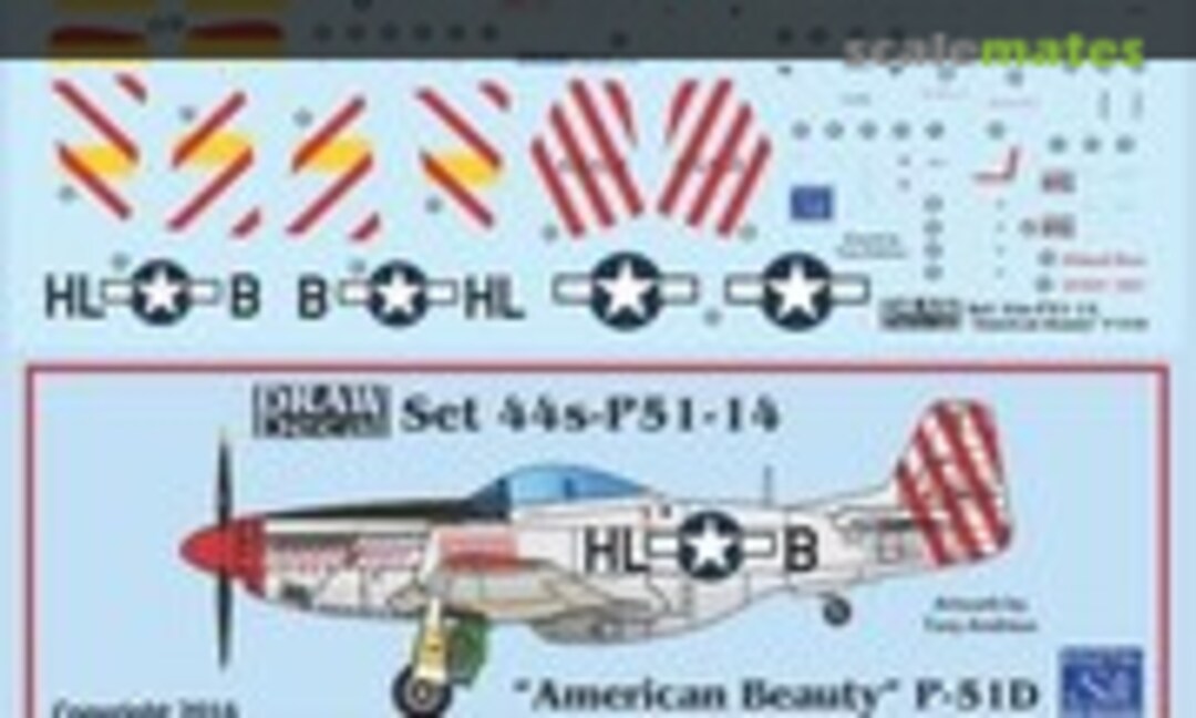 1:144 P-51D “American Beauty” (Draw Decal 44-P51-14) 44-P51-14