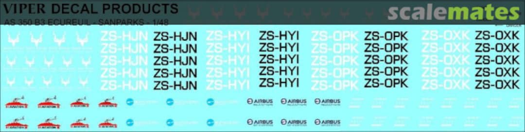 Boxart SANparks AS350 B3 Ecureuil GSE48001 Viper Decal Products Boxart SANparks AS350 B3 Ecureuil GSE48001 Viper Decal Products