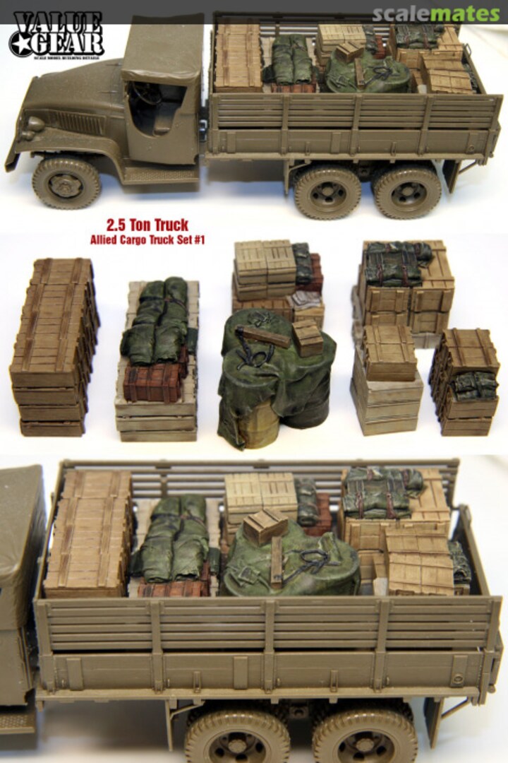 Boxart WWII US 2.5ton Allied Cargo Truck Loads Set #1 (8pcs) UST01 Value Gear Boxart WWII US 2.5ton Allied Cargo Truck Loads Set #1 (8pcs) UST01 Value Gear