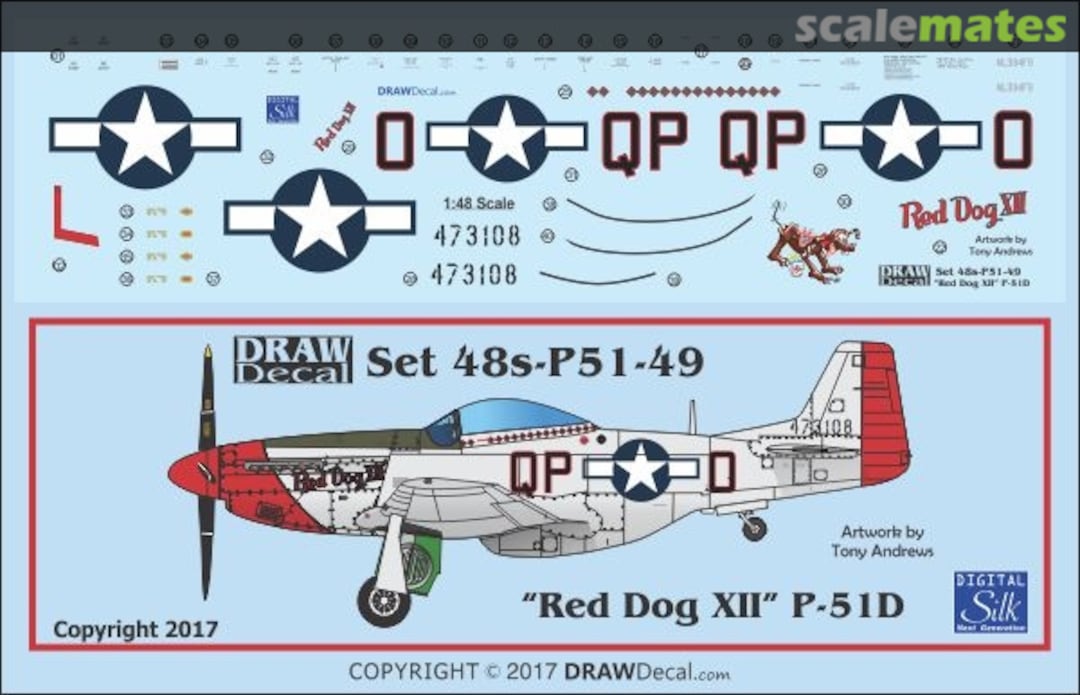 Boxart P-51D "Red Dog XII" 48-P51-49 Draw Decal Boxart P-51D "Red Dog XII" 48-P51-49 Draw Decal