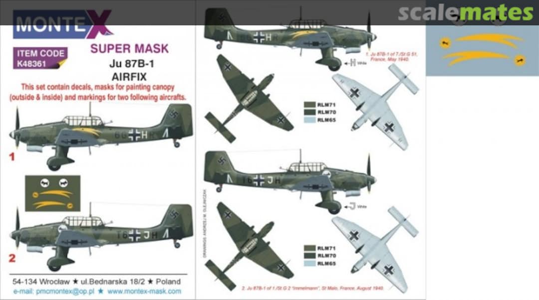 Boxart Junkers Ju 87B-1 Stuka K48361 Montex Boxart Junkers Ju 87B-1 Stuka K48361 Montex