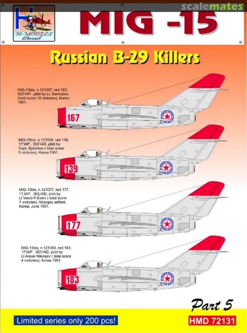 Boxart Mig-15 Russian B-29 Killers Part 5 HMD72131 H-Models Decals Boxart Mig-15 Russian B-29 Killers Part 5 HMD72131 H-Models Decals