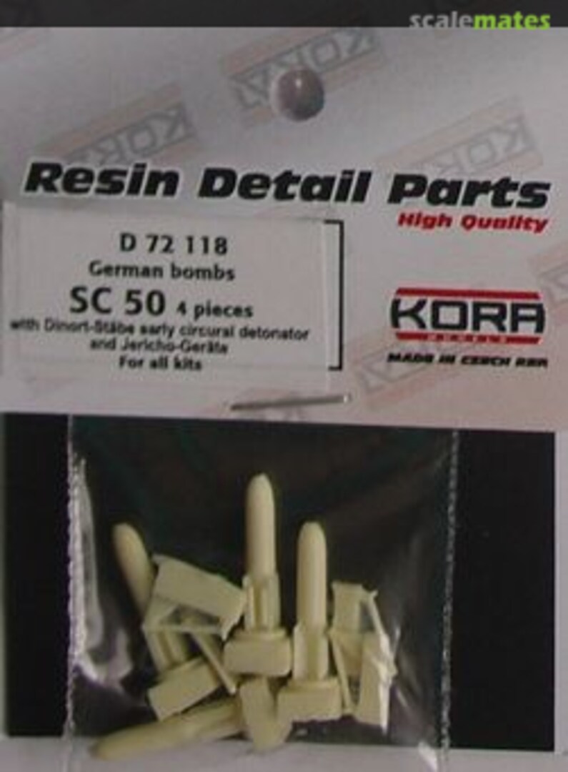 Boxart SC50 with Dinort-Stäbe, early circular detonator and Jericho-Geräte D72118 Kora Models Boxart SC50 with Dinort-Stäbe, early circular detonator and Jericho-Geräte D72118 Kora Models