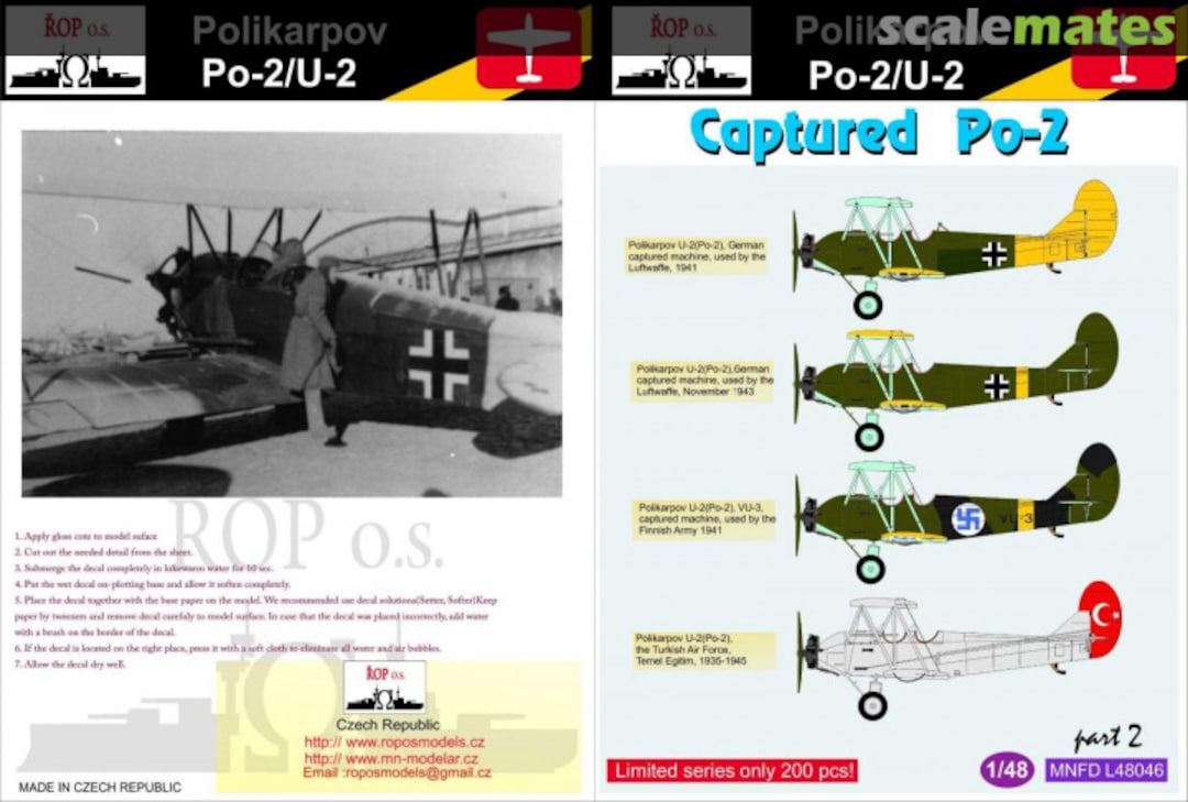 Boxart POLIKARPOV PO-2/U-2 - CAPTURED PO-2 MNFDL48046 ROP o.s. Boxart POLIKARPOV PO-2/U-2 - CAPTURED PO-2 MNFDL48046 ROP o.s.