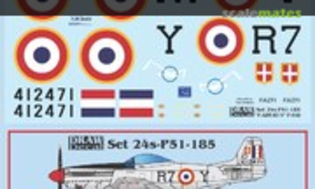 1:24 “F-AZFI R7-Y” P-51D (Draw Decal 24-P51-185) 24-P51-185