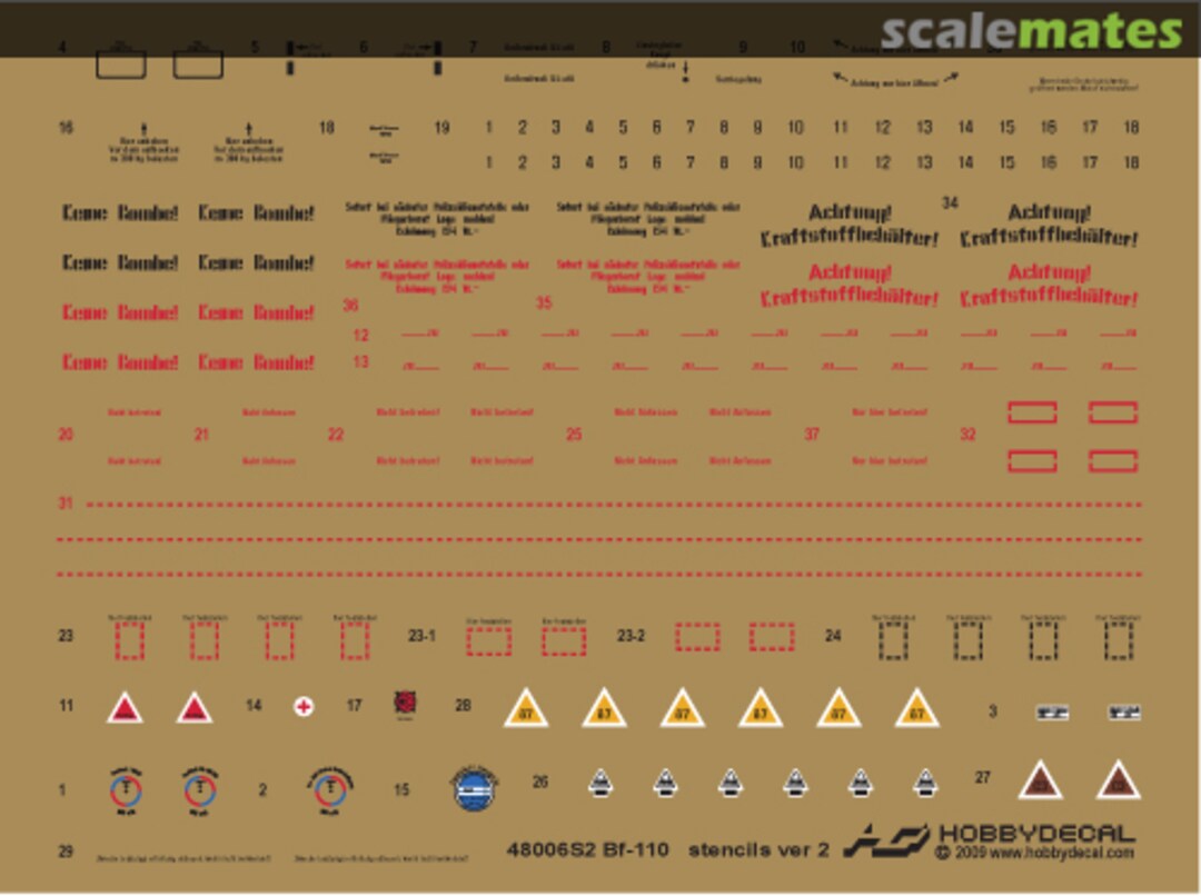 Boxart Bf-110 Stencils Ver 1.0 ST48006V1 HobbyDecal Boxart Bf-110 Stencils Ver 1.0 ST48006V1 HobbyDecal