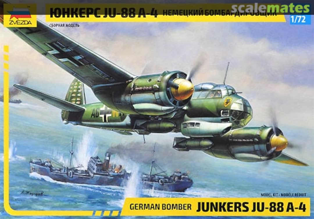 Boxart Junkers Ju-88 A-4 7282 Zvezda Boxart Junkers Ju-88 A-4 7282 Zvezda