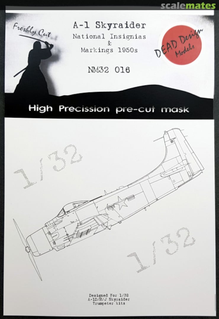 Boxart A-1H Skyraider - National Insignias & Markings 1950s NM32 016 DEAD Design Models Boxart A-1H Skyraider - National Insignias & Markings 1950s NM32 016 DEAD Design Models