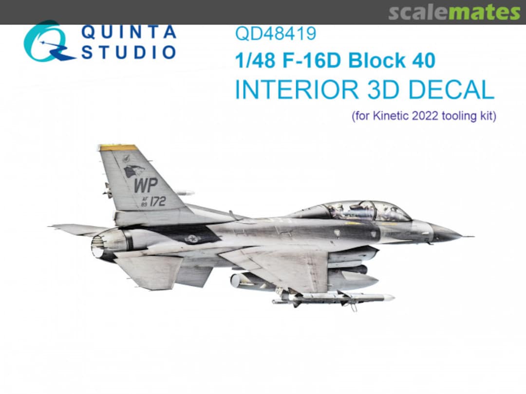 Boxart F-16D block 40 interior 3D decals QD48419 Quinta Studio Boxart F-16D block 40 interior 3D decals QD48419 Quinta Studio