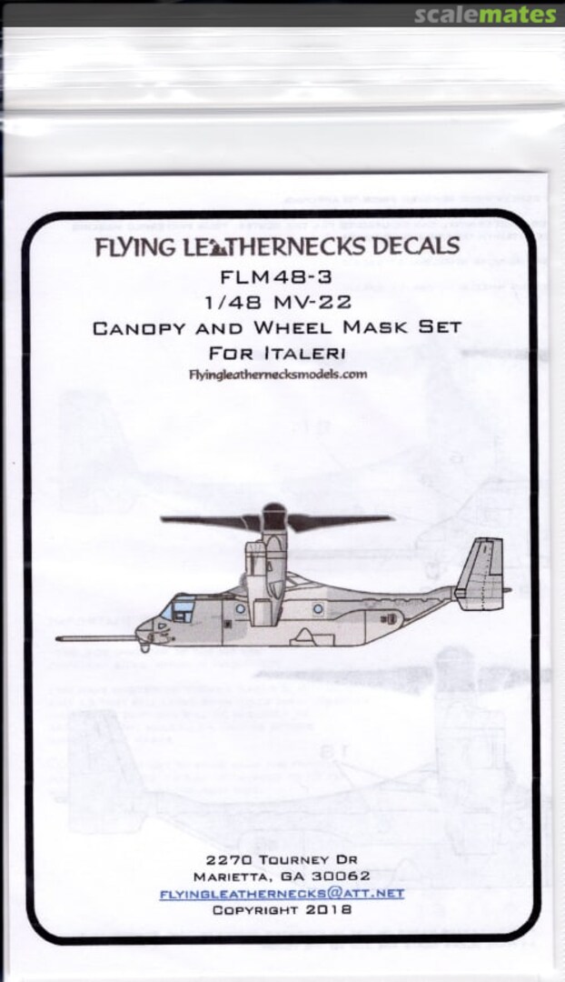 Boxart MV-22 Canopy and Wheel Masks set FLM48-3 Flying Leathernecks Boxart MV-22 Canopy and Wheel Masks set FLM48-3 Flying Leathernecks