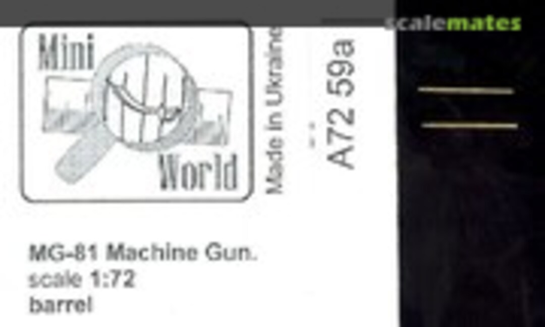 1:72 German WWII MG-81 Machine Gun Barrels (2) Metal Set (Mini World A7259a) A7259a