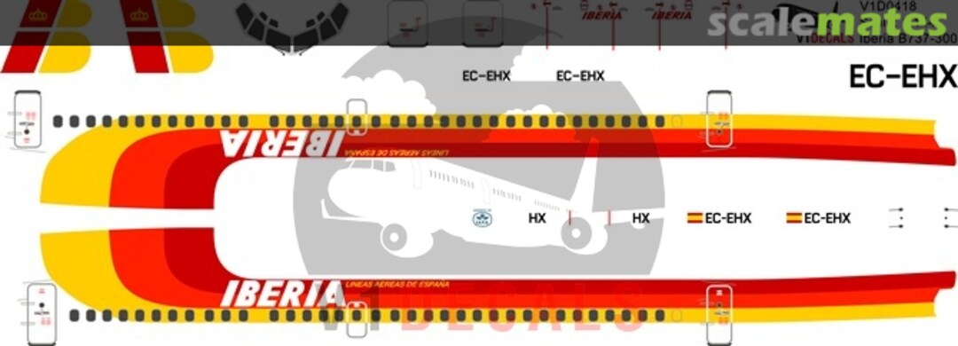 Boxart Iberia Boeing 737-300 V1D0418-144 V1 Decals Boxart Iberia Boeing 737-300 V1D0418-144 V1 Decals