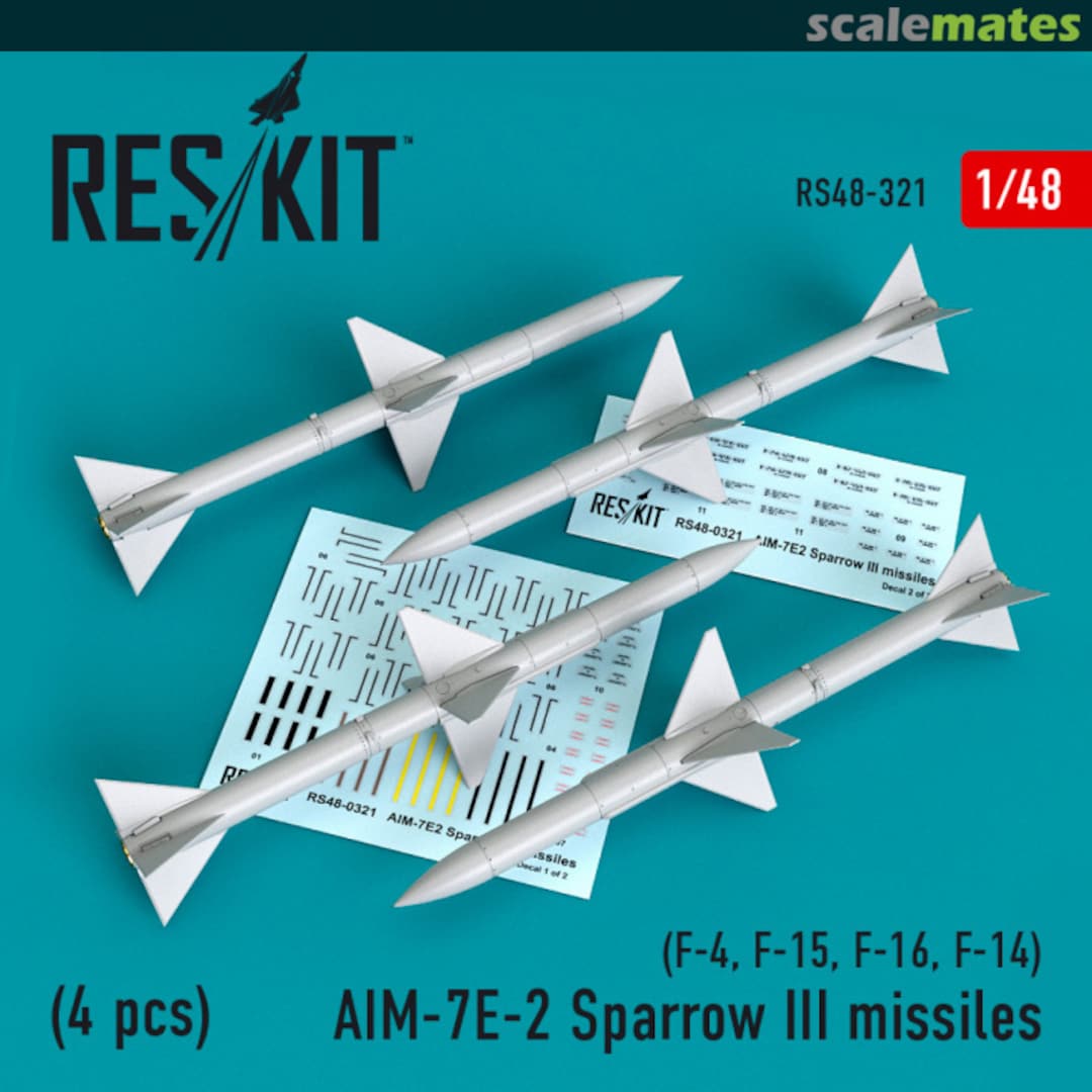 Boxart AIM-7E-2 Sparrow III missiles RS48-0321 ResKit Boxart AIM-7E-2 Sparrow III missiles RS48-0321 ResKit