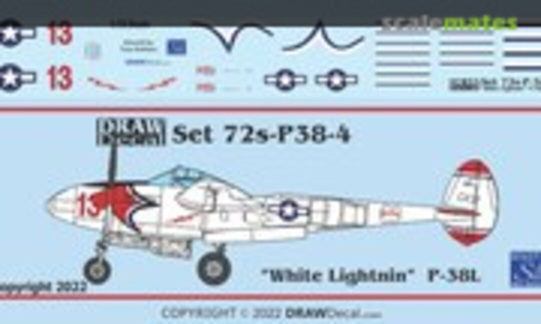 1:72 “White Lightnin” P-38L N25Y (Draw Decal 72-P38-04) 72-P38-04