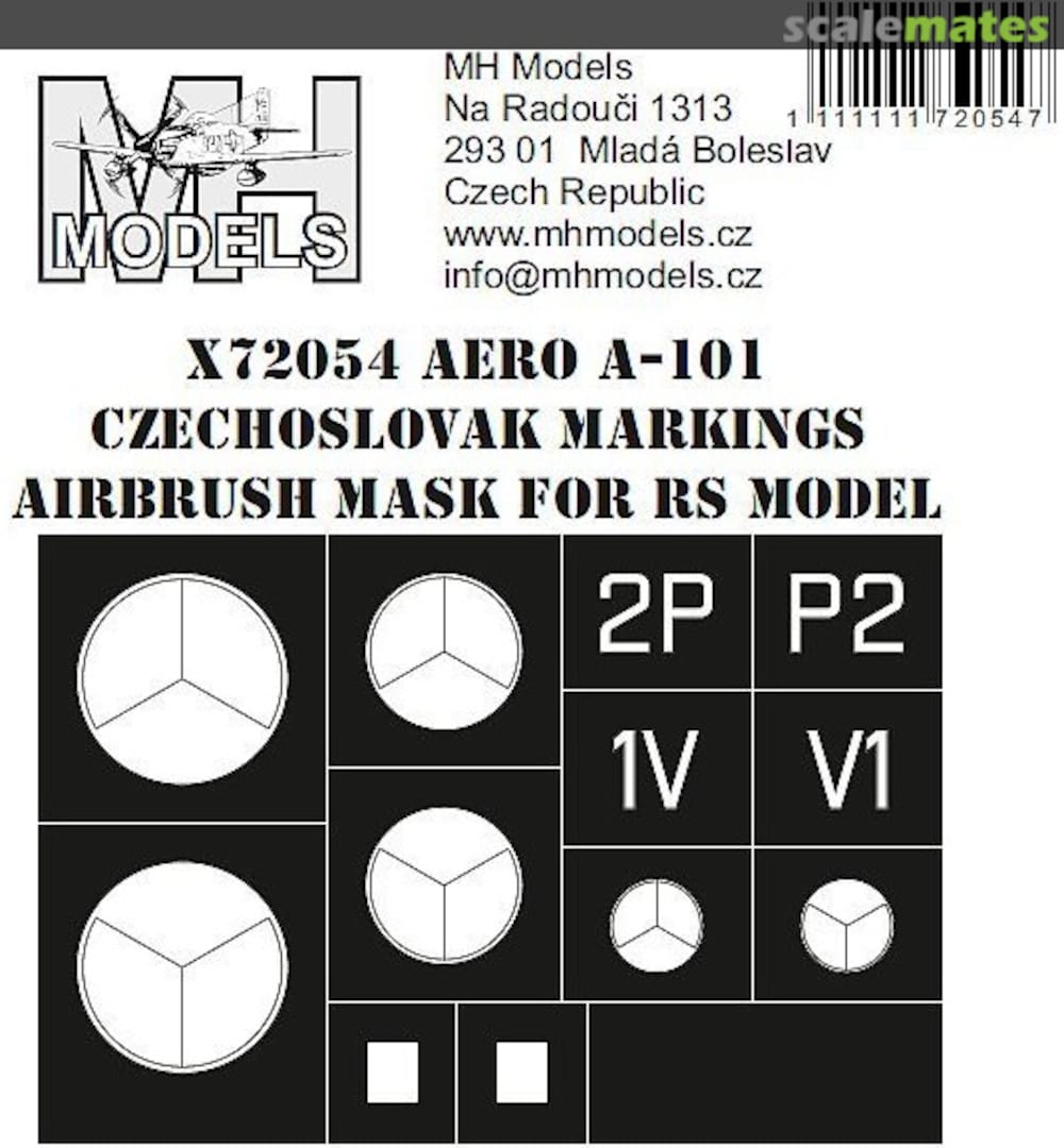 Boxart Aero A-101 Czechoslovak Markings Airbrush Mask X72054 MH Models Boxart Aero A-101 Czechoslovak Markings Airbrush Mask X72054 MH Models