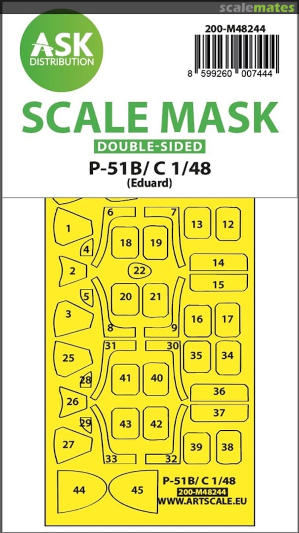 Boxart P-51B/C Mustang double-sided express fit mask 200-M48244 ASK Boxart P-51B/C Mustang double-sided express fit mask 200-M48244 ASK