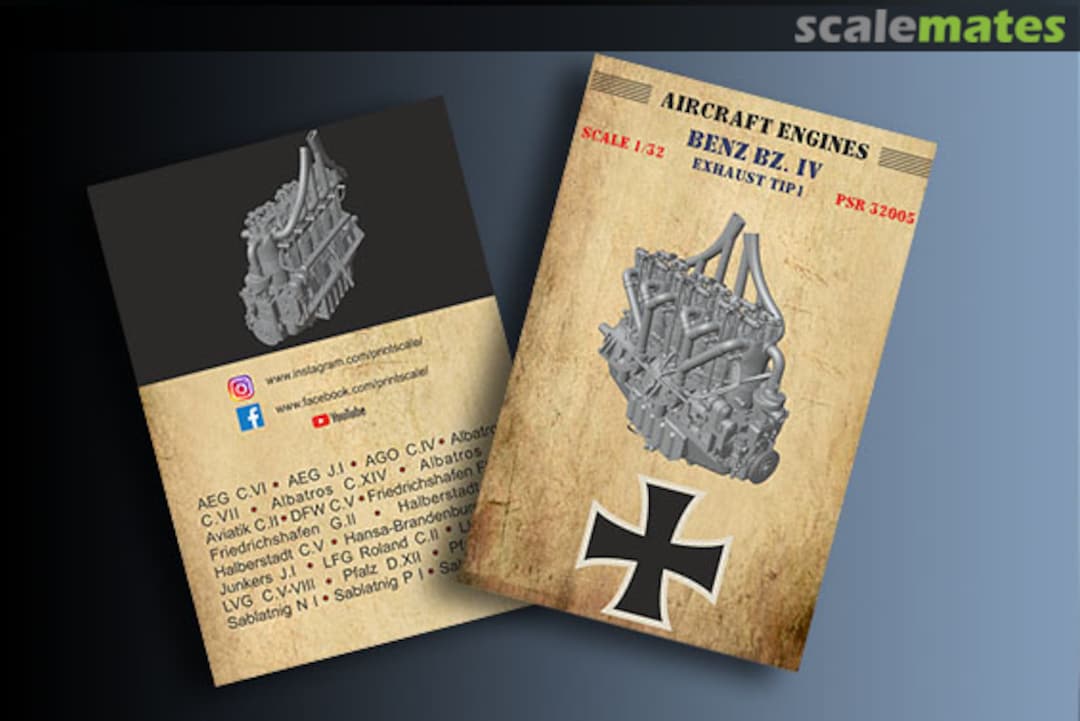 Boxart Benz Bz.IV Exhaust pipe type 1 PSR32005 Print Scale