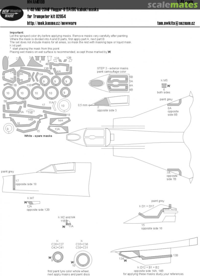 Boxart MiG-23MF Flogger B BASIC kabuki masks NWAM0109 New Ware Boxart MiG-23MF Flogger B BASIC kabuki masks NWAM0109 New Ware