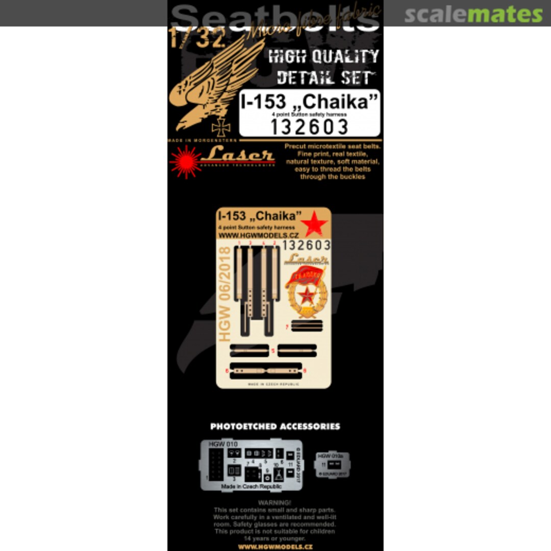 Boxart I-153 "Chaika" - Seatbelts 132603 HGW Models Boxart I-153 "Chaika" - Seatbelts 132603 HGW Models