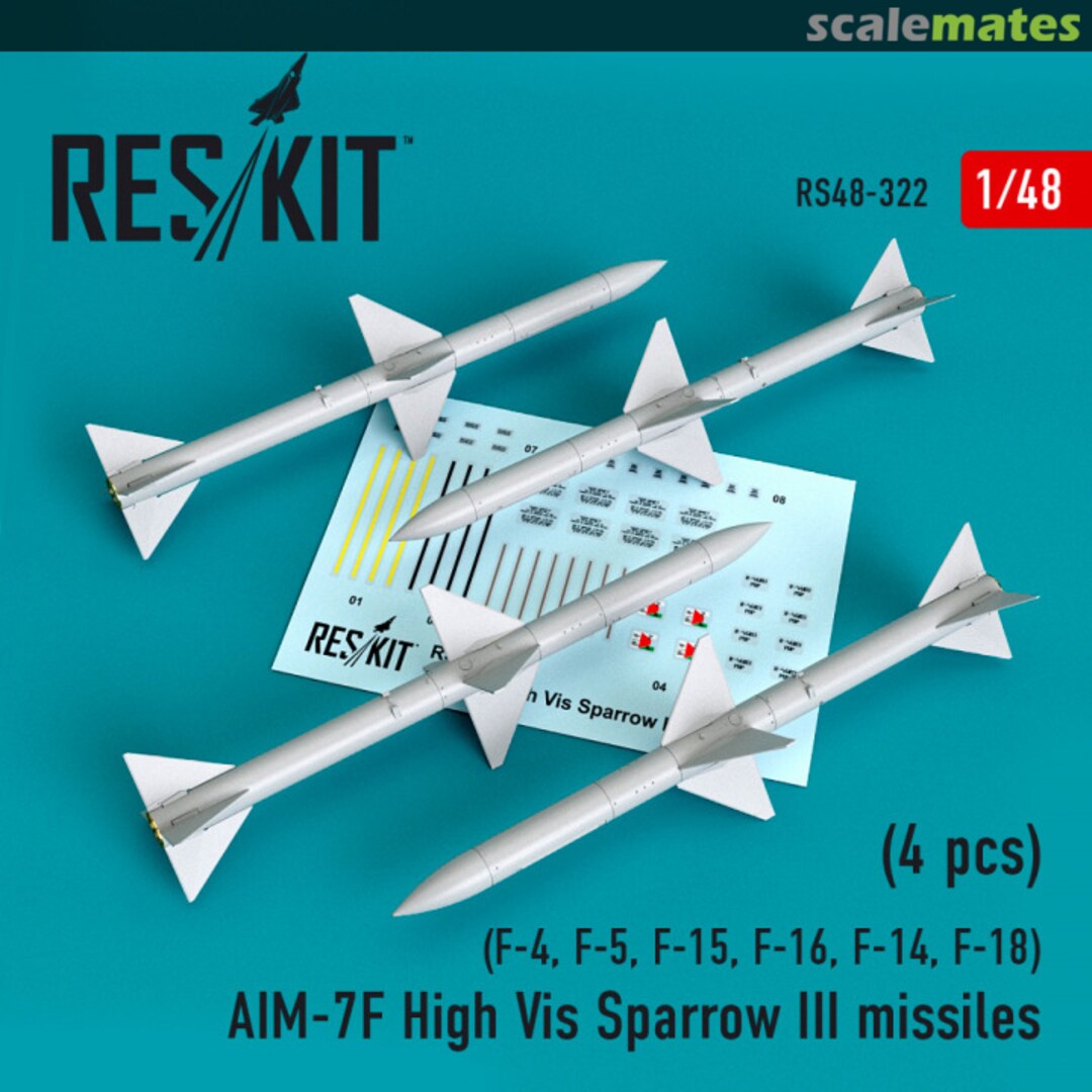 Boxart AIM-7F High Vis Sparrow III missiles RS48-0322 ResKit Boxart AIM-7F High Vis Sparrow III missiles RS48-0322 ResKit