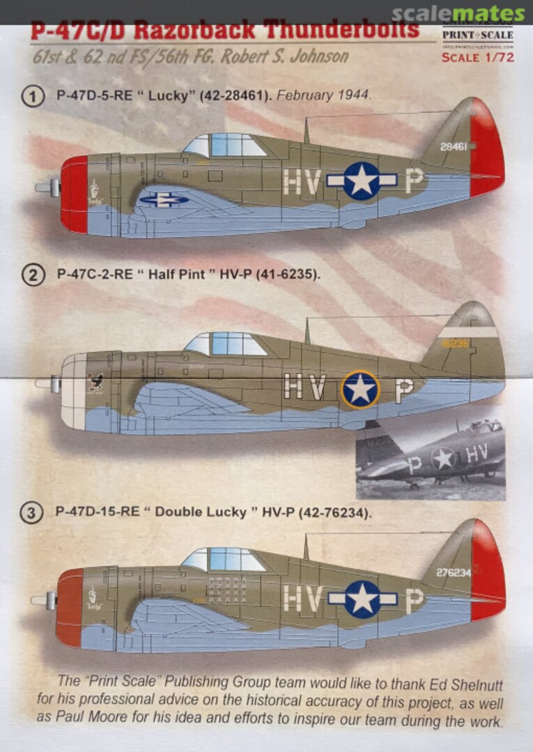 Boxart P-47C/D Razorback Thunderbolts 72-505 Print Scale Boxart P-47C/D Razorback Thunderbolts 72-505 Print Scale
