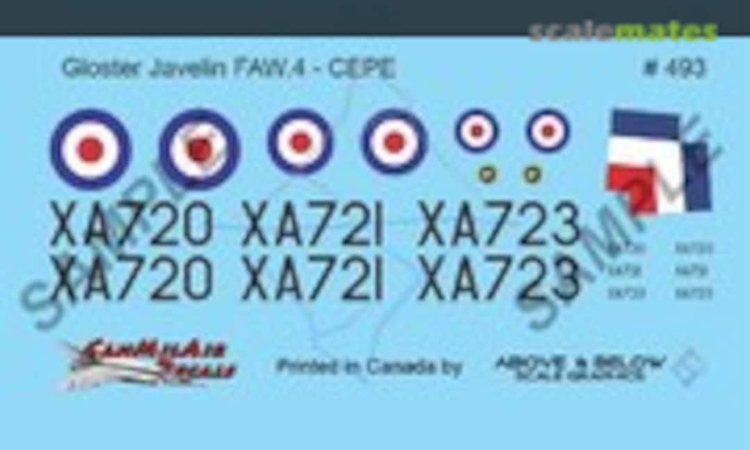 1:48 Gloster Javelin - RAF F(AW) 4 Sqn (Above & Below Graphics 493) 493