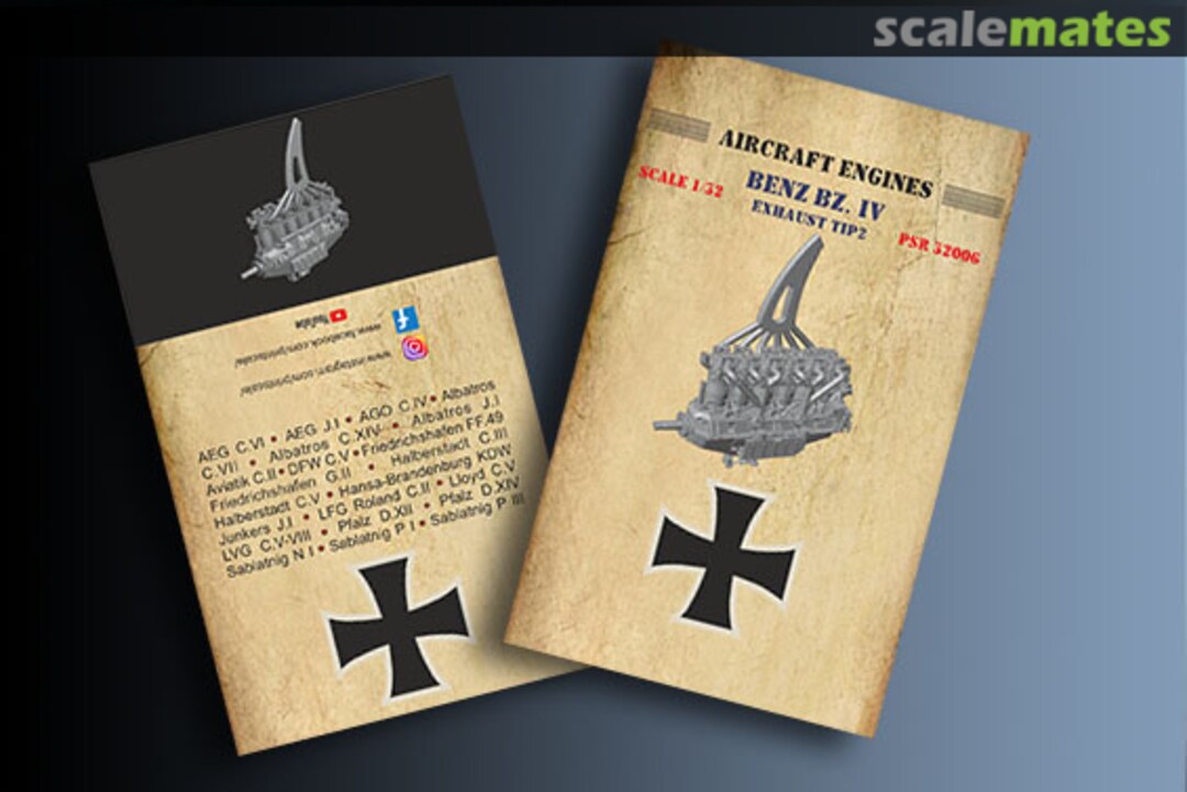 Boxart Benz Bz.IV Exhaust pipe type 2 PSR32006 Print Scale Boxart Benz Bz.IV Exhaust pipe type 2 PSR32006 Print Scale