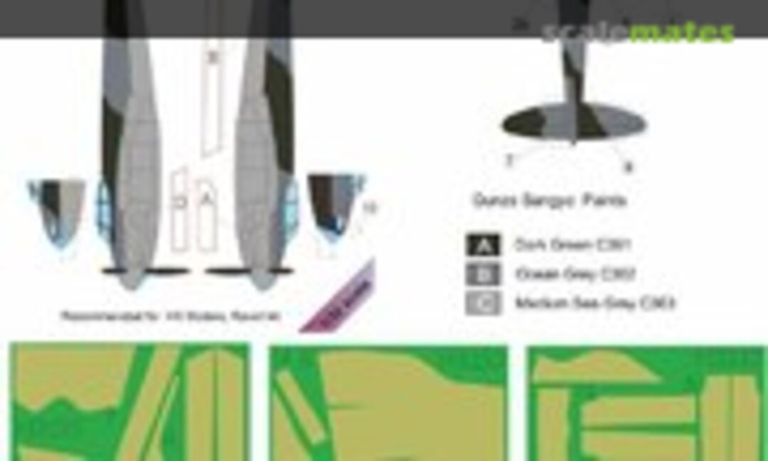 1:32 De Havilland Mosquito Mk.IV Camouflage Painting Mask Pt.I (LF Models M3233) M3233