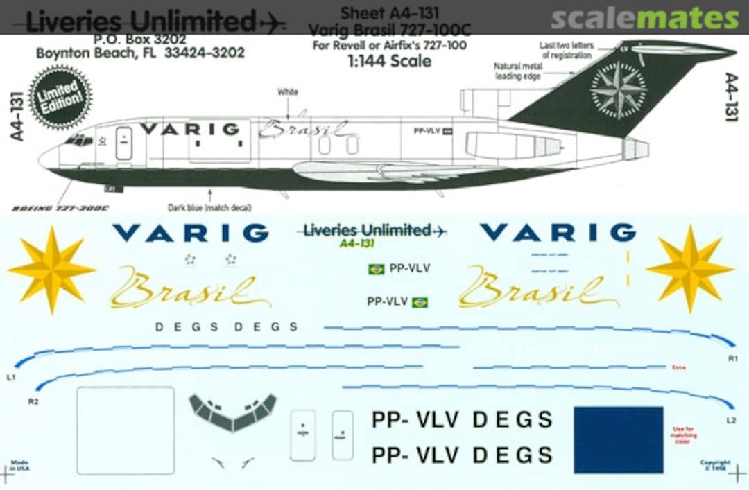 Boxart Varig Brazil Cargo 727-100C A4-131 Liveries Unlimited/Airway Graphics Boxart Varig Brazil Cargo 727-100C A4-131 Liveries Unlimited/Airway Graphics