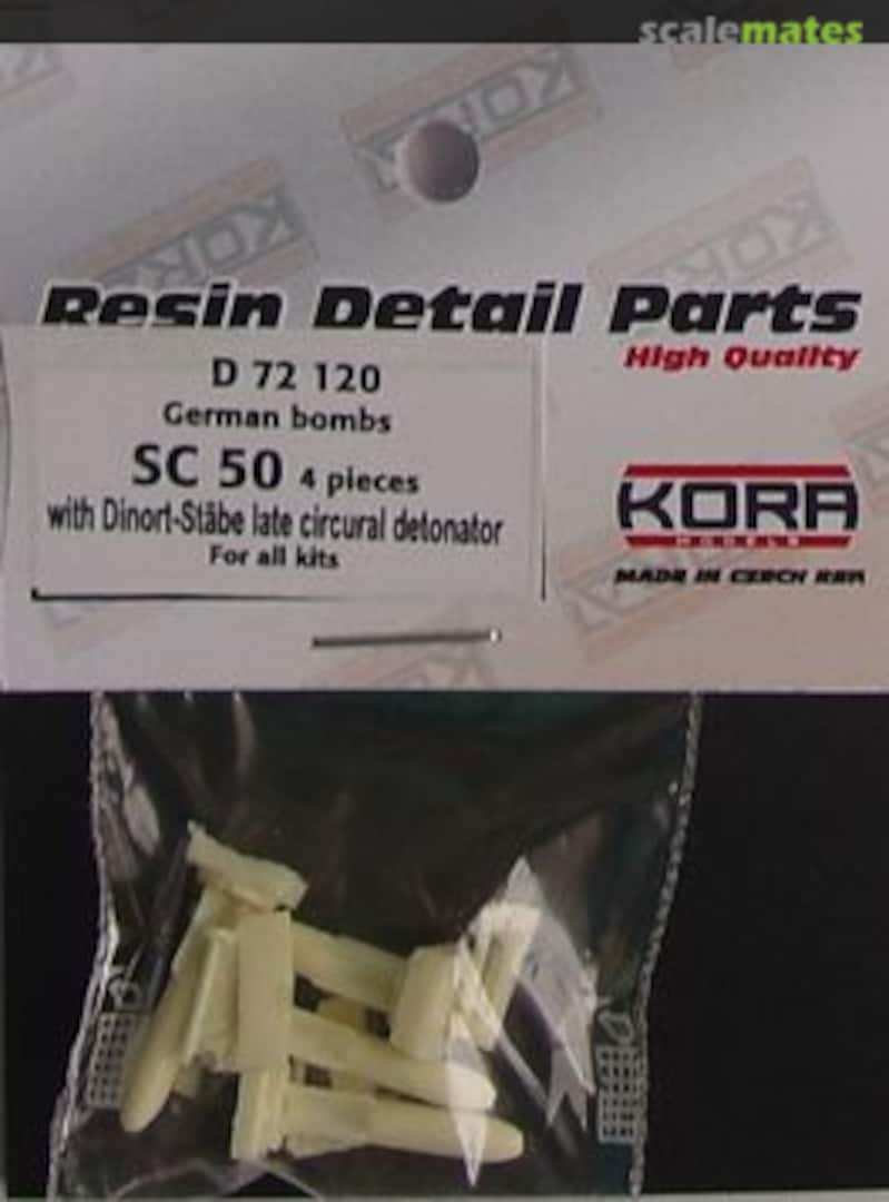 Boxart SC50 with Dinort-Stäbe, late circular detonator D72120 Kora Models