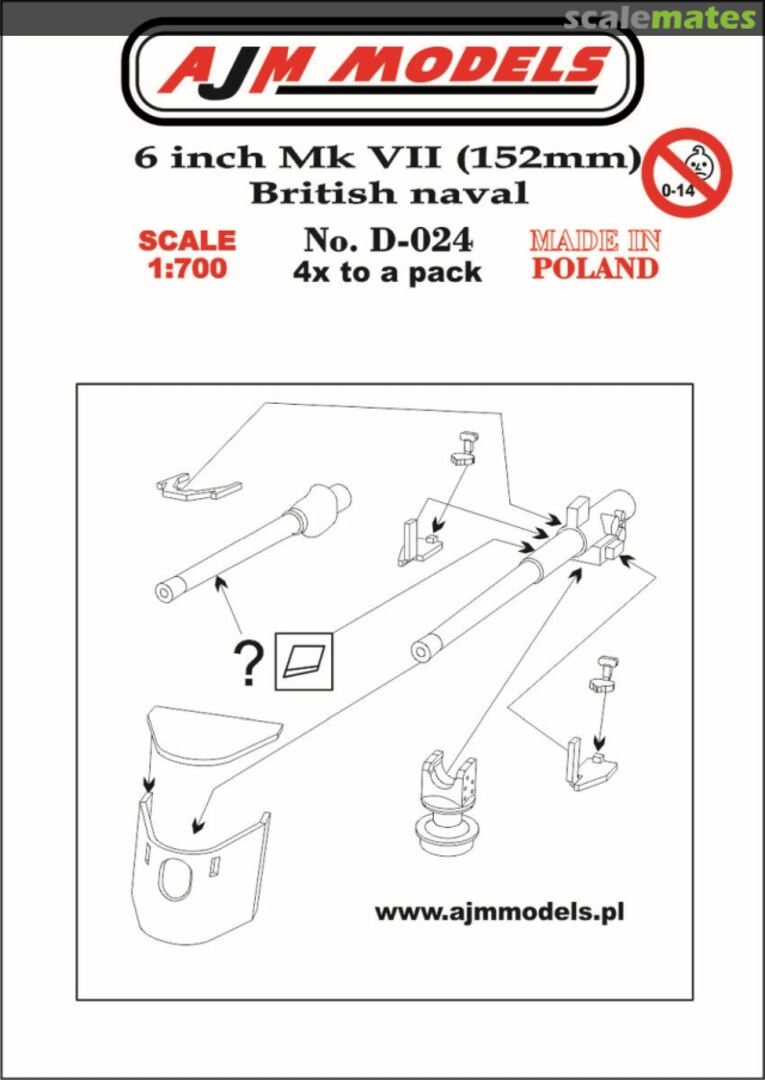 Boxart 6 inch Mk VII (152mm) British naval D-024 AJM Models Boxart 6 inch Mk VII (152mm) British naval D-024 AJM Models