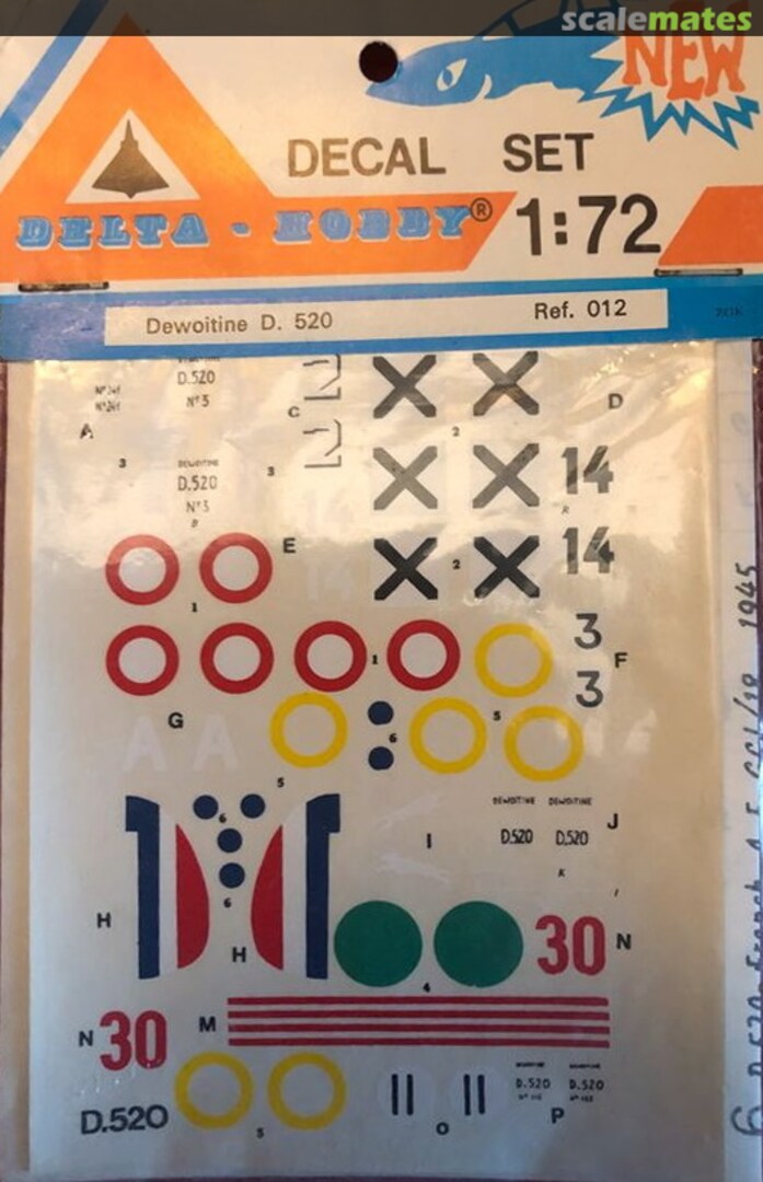 Boxart Dewoitine D.520 012 Delta-Hobby Boxart Dewoitine D.520 012 Delta-Hobby