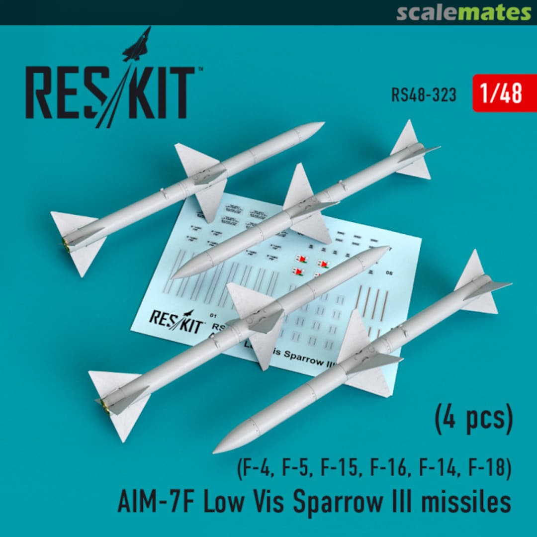 Boxart AIM-7F Low Vis Sparrow III missiles RS48-0323 ResKit Boxart AIM-7F Low Vis Sparrow III missiles RS48-0323 ResKit